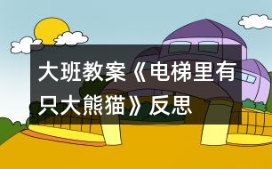 大班教案《電梯里有只大熊貓》反思