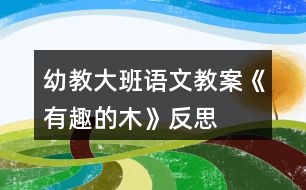 幼教大班語文教案《有趣的木》反思