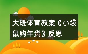 大班體育教案《小袋鼠購年貨》反思