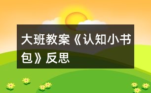 大班教案《認(rèn)知小書包》反思