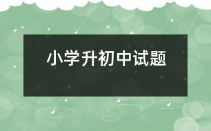 小學升初中試題