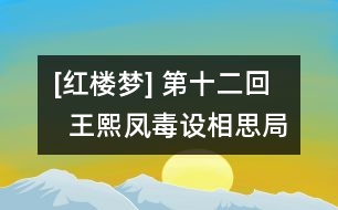 [紅樓夢] 第十二回   王熙鳳毒設(shè)相思局  賈天祥正照風(fēng)月鑒